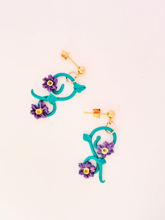 Celestara | Aster Collection | Handmade Polymer Clay Earrings