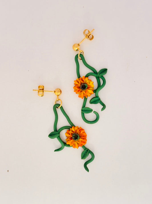 Tithonia | Bright Like Her Collection | Handmade Polymer Clay Earrings