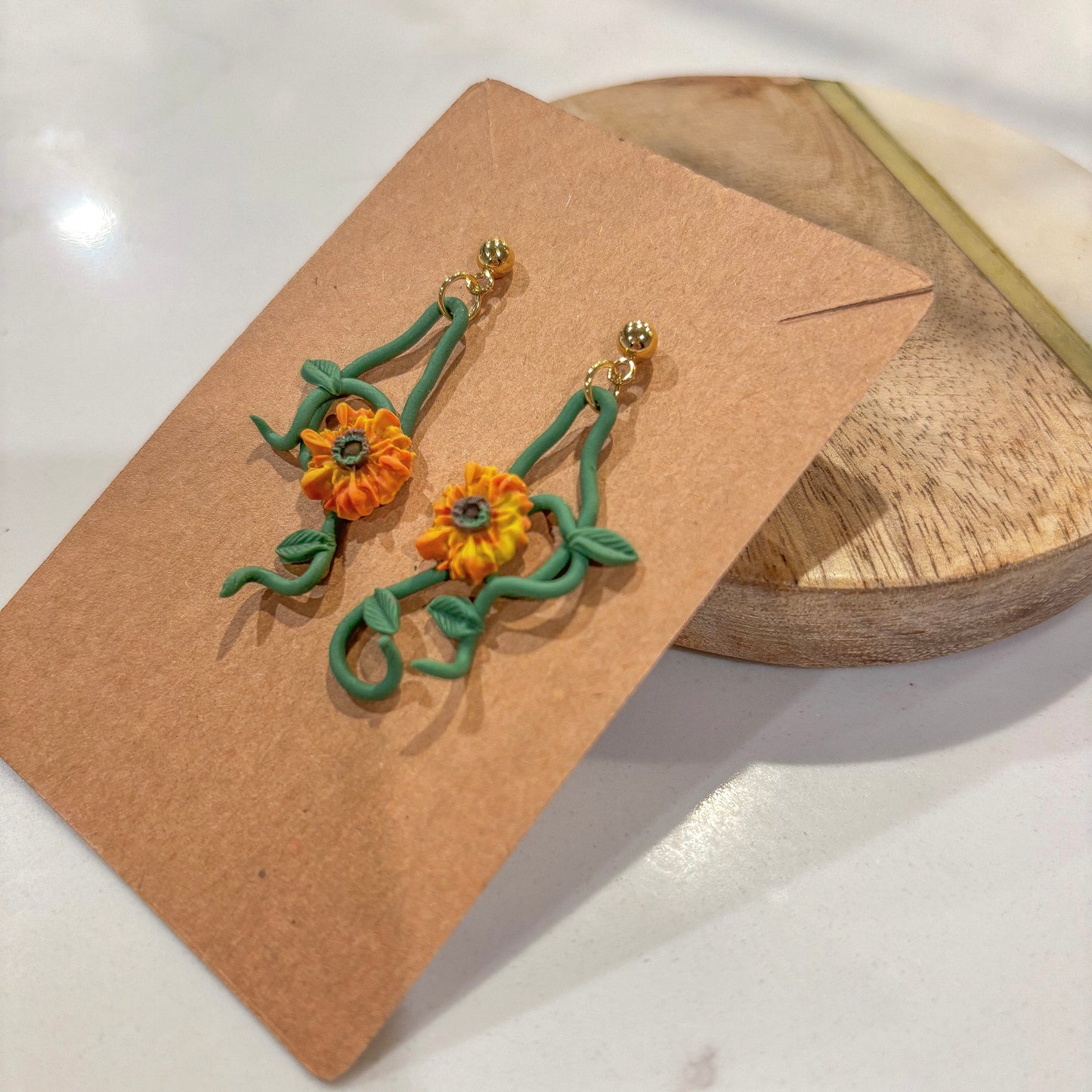Tithonia | Bright Like Her Collection | Handmade Polymer Clay Earrings