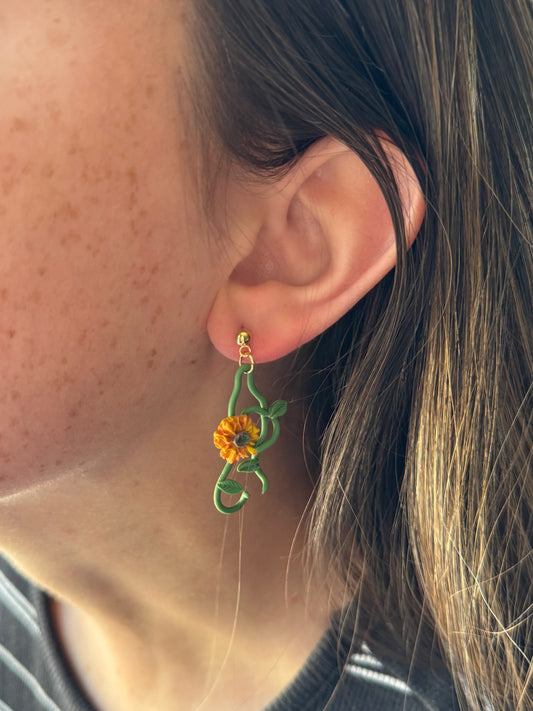 Tithonia | Bright Like Her Collection | Handmade Polymer Clay Earrings