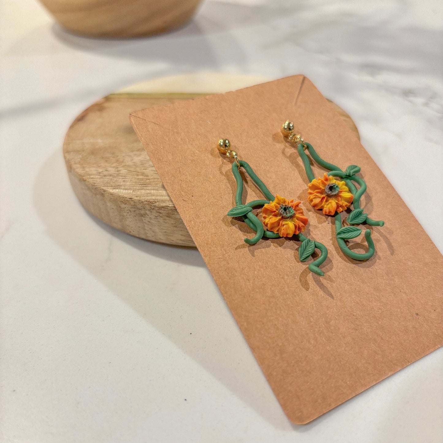 Tithonia | Bright Like Her Collection | Handmade Polymer Clay Earrings